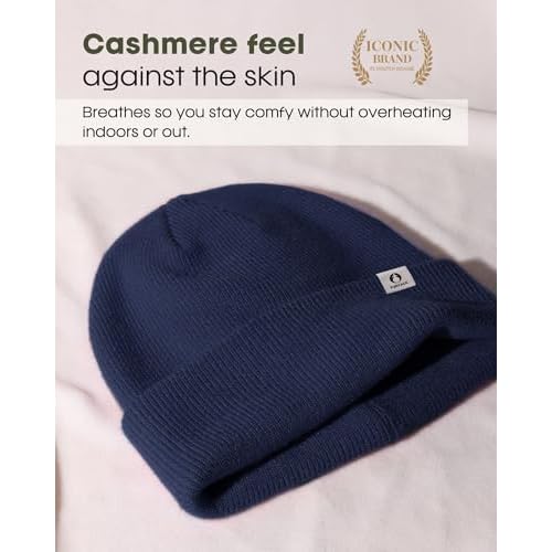 FURTALK Double-Layer Beanie for Men Women, Ultra Soft Stretchy Knit Winter Hat Unisex Cold Weather Beanie Hat