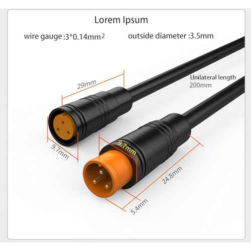 Julet 4Pin 3pin 2pin Male Female Waterproof Cable Electric Bike Extension Cable Connector