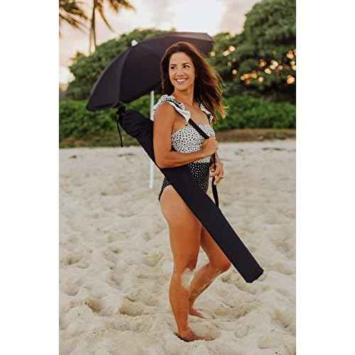 PICNIC TIME Outdoor Canopy Sunshade Beach Umbrella 5.5', Small Patio Umbrella, Beach Chair Umbrella