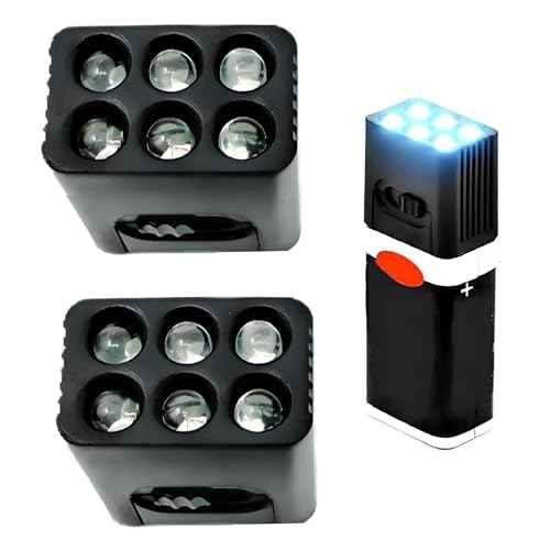 IN SELECT 9 Volt Small Pocket Led Mini Flashlight -High Lumens Compact Portable Emergency Light Multi Mode Handheld Flashlight Light for Camping Hiking and Outdoor Use (2Pack,Battery not Included)