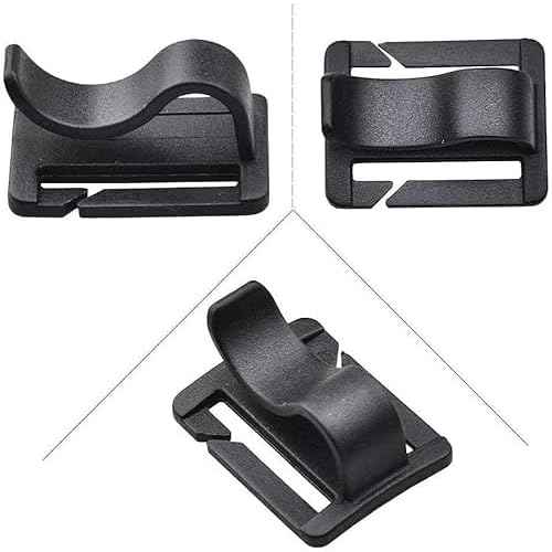 4pcs Black Water Bladder Tube Clips for Hydration Pack,Universal Hydration Pack Water Bladder Bag Beverage Tube Clip Outdoor Backpack Water Bladder Hose Hose Clip,Camping and Hiking Accessories