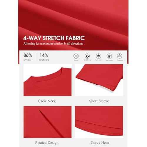 Haloumoning Girls Loose Athletic Shirts Short Sleeve Crop Tops Kids Quick Dry Gym Yoga Tees 5-14 Years