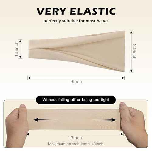 Headbands for Women 12PCS, Wide Sports Headbands, Elastic Soft Running Fashion Headband Absorb Sweatbands Non Slip Headbands for Fashion, Washing Face, Workouts,Yoga, Daily Use