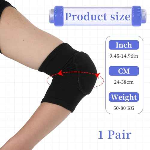 1 Pair Tandem Volleyball Elbow Pads, Arm Brace Pads Elbow Protector Strap Support Fitness Arm Protector Compression Breathable with Padded for Men and Women (Black, S, Suitable weight:110-176lb)