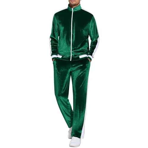 COOFANDY Mens Tracksuit 2 Piece Set Velour Sweatsuit Jogging Suits Full Zip Jacket Pants Outfits
