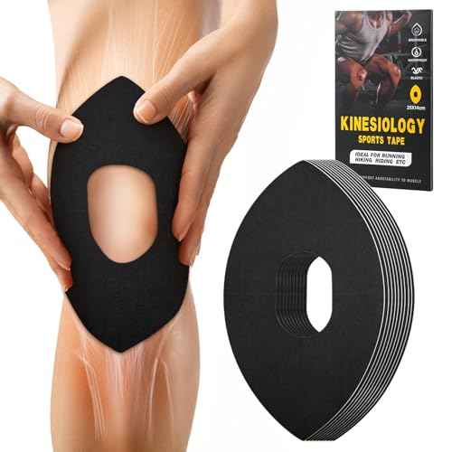 Kinesiology Tape for Knees, 10 Pcs Precut Kinesiology Tape for Knee Pain Relief & Support, Waterproof & Elastic Athletic Tape for Knee Stability, Breathable & Comfortable Knee Tape, Patent Pending