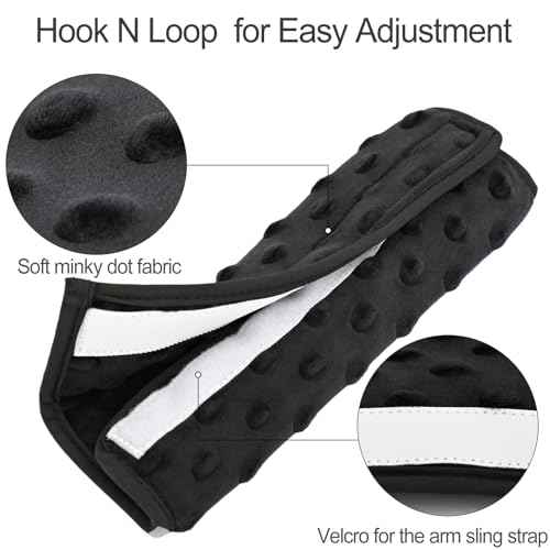 Cushioned Arm Sling Padding for Neck Slim Sling Pad Neck Strap Cushion Comfort Shoulder Support Rotator Cuff Surgery Arm Immobilizer Brace Carry Padded Cover Pillow Wrist Hand Injury, Pack of 1 Black