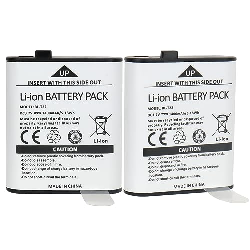 BOAOFENG F22 MP25 Battery Walkie Talkies BL-T22 Original Li-ion Battery 3.7V 1400mAh Compatible F22 MP25 Two Way Radio (2 Pack)