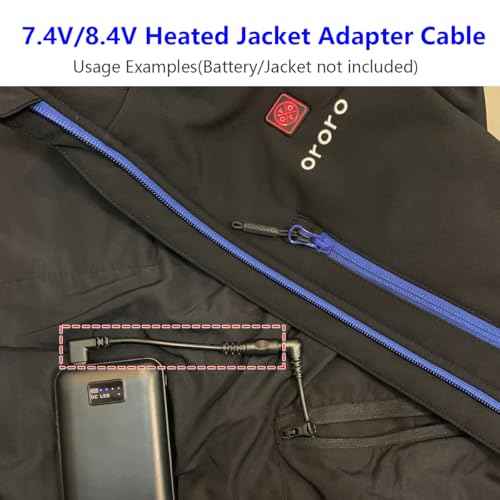 Heated Jacket Battery Step-up Adapter Charger for Ororo Heated Jackets and Vests