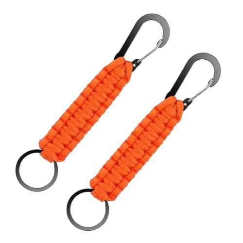 Keychain with Key Ring Paracord Key Chain Hanger Heavy Duty Clips Key Chain Strap Accessories for Backpack Outdoor Men Women