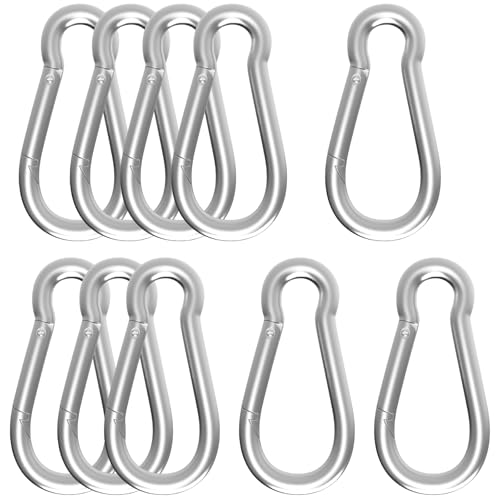 Carabiners Clip Spring Snap Hook,Heavy Duty Galvanized Steel Carabiner,Safety Quick Links Snap Hooks,Spring Clips for Swing Hammock Camping Keychain Outdoor
