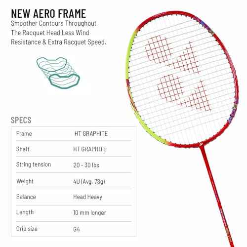 Yonex Astrox 02 Ability Red Strung Badminton Racquet Grip Size 4U G4