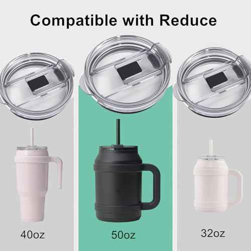 Compatible with Reduce Tumbler Lid Replacement,1Pack eak-Proof Lids Replacement Compatible with Reduce 32/40/50oz Tumbler,Splash Proof,Wear-Resistant.