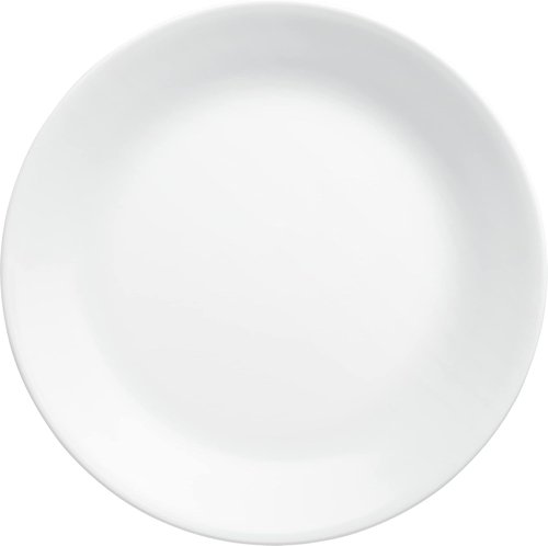 Corelle Vitrelle Dinner Plates Set - 4-Piece 10.25" Chip & Crack Resistant Glass | Winter Frost White