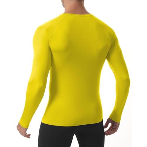 Roadbox Mens Compression Shirt, Cool Dry Long Sleeve Workout Shirts, Running Athletic Football Gym Base Layer Tops UPF 50+
