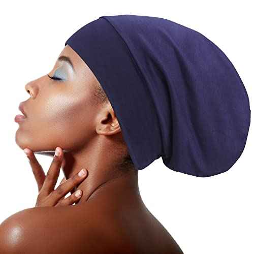 Satin Lined Curly Hair Sleep Cap, Adjustable Slouchy Sleep Hat, Frizzy Hair Locs Cap, Hair Protect Beanie