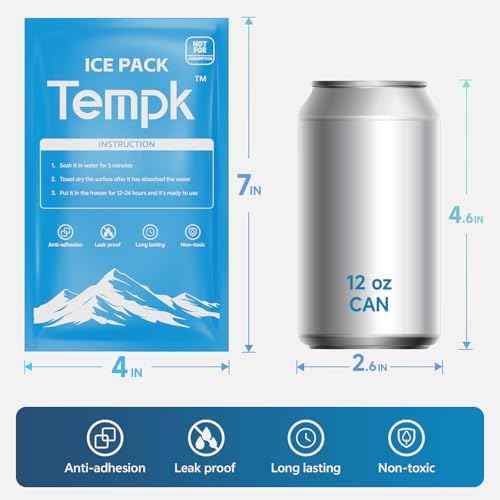 Dry Ice Packs for Shipping Non-Stick for Food Ice Bag Double-Sided Absorption Long Lasting Shipping Cold Packs for Coolers Lunch Bags Freezer 20 Packs