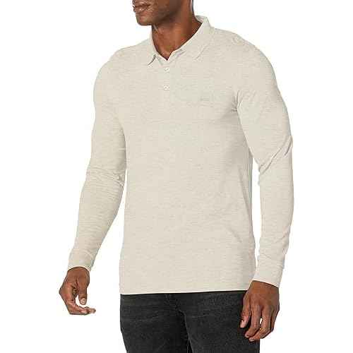 BOSS Men's Square Patch Logo Slim Fit Long Sleeve Polo Shirt