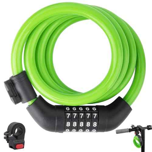 E Scooter Lock£¬Bike Lock 5-Digit Combination Lock 4 Feet Bike Locks Cable Heavy Duty Anti Theft Cable Locks with Mounting Bracket for Xiaomi M365/Max/GXL/Ninebot/Segway Scooter/Moto/Bicycle