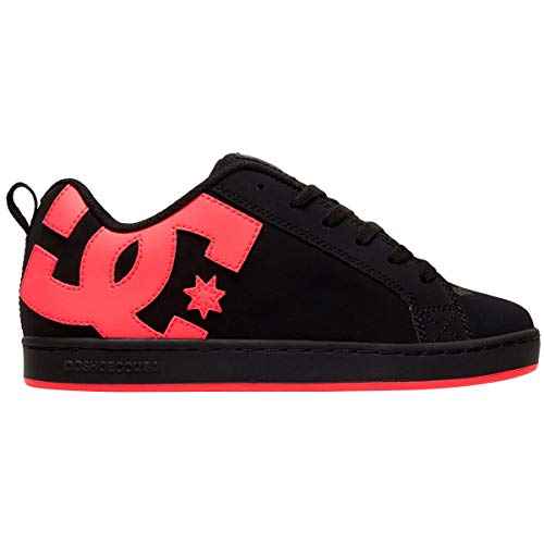 DC womens Court Graffik Low Top Casual Skate Shoe, Black/Hot Pink, 5.5 US
