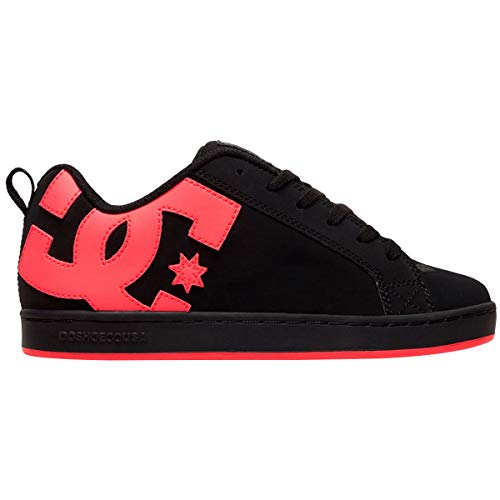 DC womens Court Graffik Skate Shoe, Black/Hot Pink, 11 US