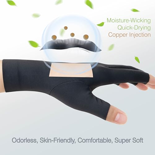 Arthritis Compression Gloves, Super Soft and Seamless Arthritis Gloves for Carpal Tunnel Pain Relief Gloves for Men & Women (M)
