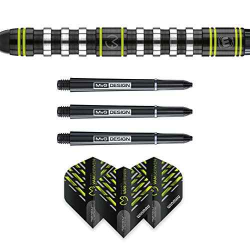 Winmau Michael Van Gerwen MvG Assault 90% Tungsten Darts Set with Flights and Stems (Shafts)
