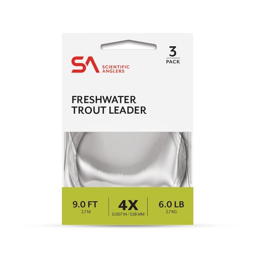 Scientific Anglers Freshwater Nylon Leaders, 9 FT - 4X - 3PK