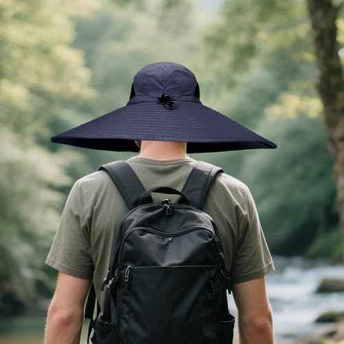 Super Wide Brim Fishing Hat for Men and Women,UPF50+ Waterproof Bucket Hat for Fishing, Hiking, Camping