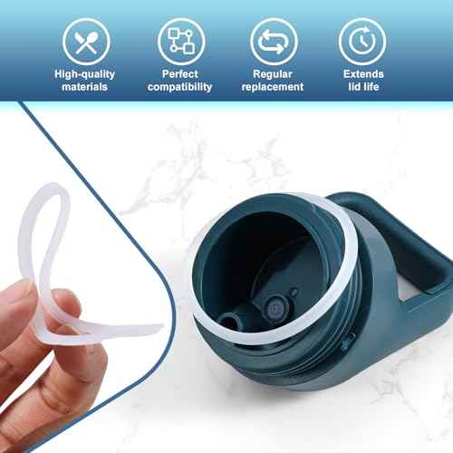 6pcs Water Bottle Seal Ring & Breather Plug Kit, Including 6 Breather Plug & 6 Cap O Ring Gasket Replacement Accessories Compatible with YETI Rambler Jr 12oz Kid Cup (Outer Diameter: 2.72x2.72 Inch)