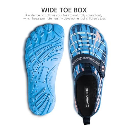 SEEKWAY Barefoot Water Shoes for Kids - Wide Toe Box and Quick-Dry Sand Shoes Toddler for Hiking Swim Beach Pool Kayak Sport Accessories, Camping Essentials Must-Haves for Boys Girls Sizes