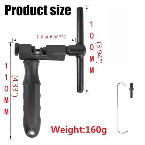 Bike Chain Breaker Tool, Universal Bicycle Chain Tool for 1/3/5/6/7/8/9/10/11/12/13 Speed Chains Link Durable Bike Chain Cutter Tool with Spare Replaceable Pin