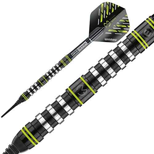 Winmau Michael Van Gerwen MvG Assault 90% Tungsten Darts Set with Flights and Stems (Shafts)