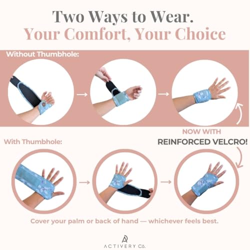 Carpal Tunnel Wrist Brace Left Hand, Right Hand for Women, Day or Night Compression Wrist Support Brace for Fitness, Keyboard Use, or Overnight Support, 2 Pack, Sage Green Floral Print