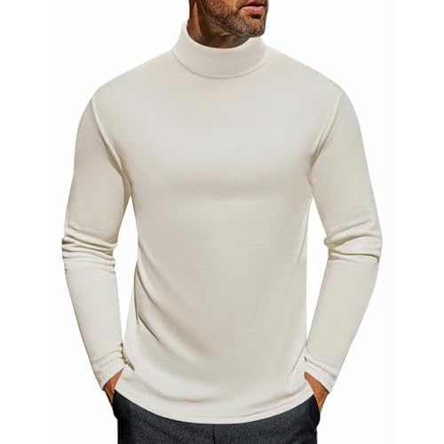 Ekouaer Men's Turtleneck Long Sleeve Turtle Neck Shirts Basic Lightweight Undershirt Thermal Pullover Sweater S-XXL