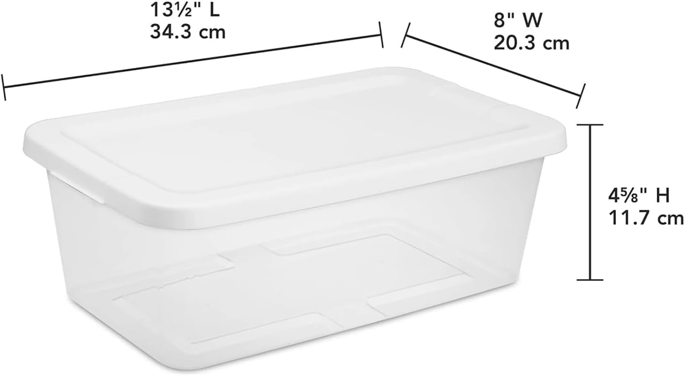 KKEATOY 6 Qt. Plastic Shoe Storage Box - Stackable & BPA-Free Clear Bin, Set of 20