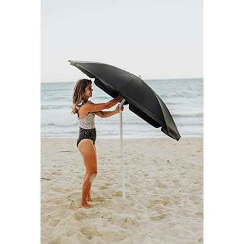 PICNIC TIME Outdoor Canopy Sunshade Beach Umbrella 5.5', Small Patio Umbrella, Beach Chair Umbrella
