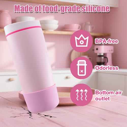 2pcs Silicone Boot for Owala SmoothSip Slider 12oz 20oz, Anti-Slip Protective Sleeve for Owala Coffee Tumbler Travel Mug Cover Base Accessories, BPA-Free