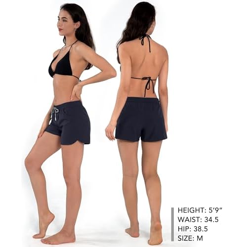 Actleis Womens Swim Shorts UPF50+ Board Shorts Quick Dry Beach Shorts Drawstring Sports Summer Bottom