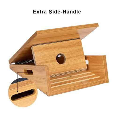 StrongTek Professional Wooden Slant Board, Adjustable Incline Board, and Calf Stretcher, Stretch Board - Extra Side-Handle Design for Portability, Full-Coverage