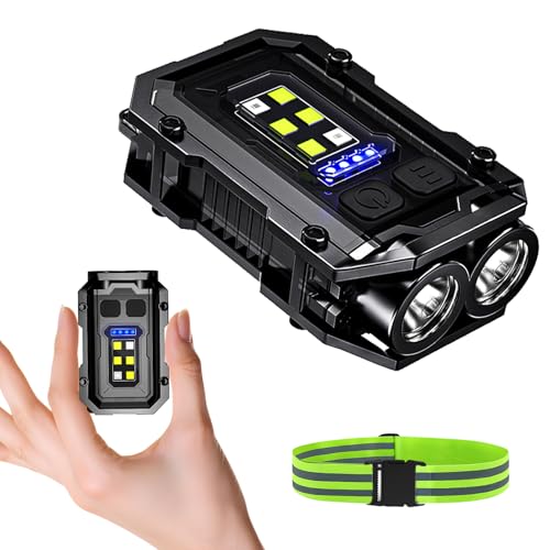Clip on Flashlight, 8 Modes Running Light for Runners Rechargeable Safety Lights Portable COB Flashlight for Night Working, Running, Camping, Fishing, Hiking, Dog, Gift