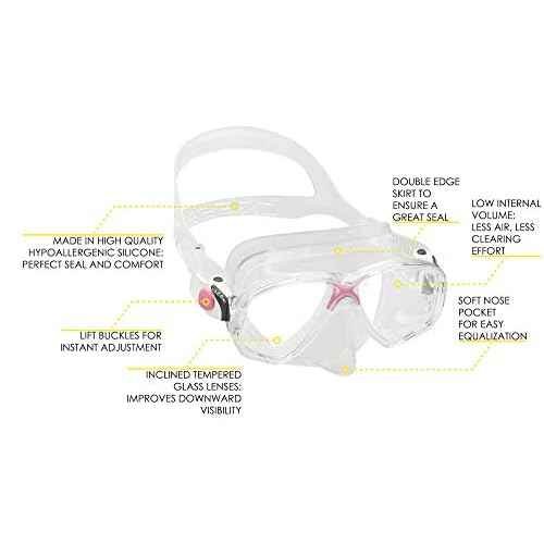 CRESSI Adult Snorkeling Kit - Mask & Dry-Snorkel - Soft Silicone, Perfect Seal, Top Dry Valve - Marea & Supernova Dry: Designed in Italy