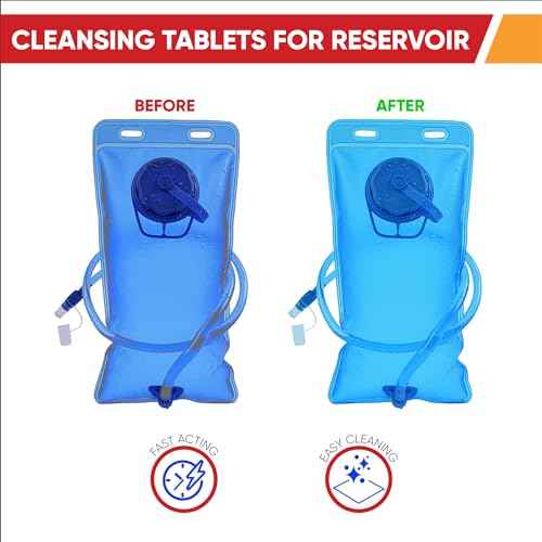 Hydration Backpack Cleaning Tablets - (36 Tablets) Great for Reservoir Pack or Hydration Bladder Kit, Individually Packed, Quickly Removes Stubborn Stains & Odors