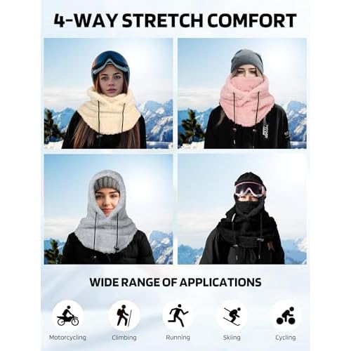 Balaclava Face Mask for Women Men Winter Hat Neck Windproof Fleece Ski Mask Warm Face Cover Scarf
