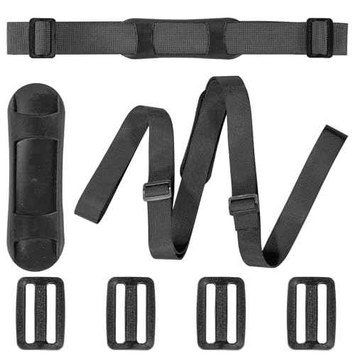 Cooler Strap Compatible with Engel 13qt & 19qt, Adjustable Nylon Rope, Shoulder Pad, 4 Buckles, Black, 3m x 3.2cm