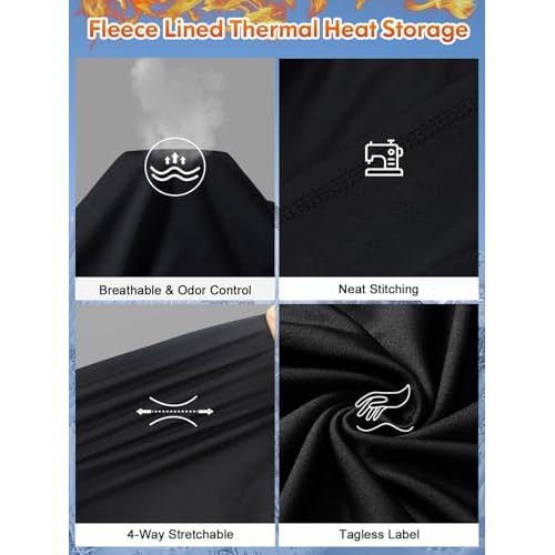 romision Thermal Underwear for Men Long Johns Fleece Lined Hunting Gear Bottom Top Set Base Layer for Cold Weather Gift