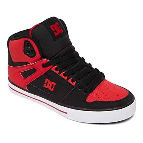 DC mens Pure High-top Wc Skateboard, Skate Shoe, Fiery Red/White/Black, 11 US