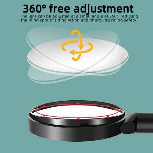 Bike Mirror With Bike Bell 360¡Æ Adjustable HD Convex Handlebar Mirror Anti-Scratch Glass Riding Mirrors (2* Mirror + 1* Bell)