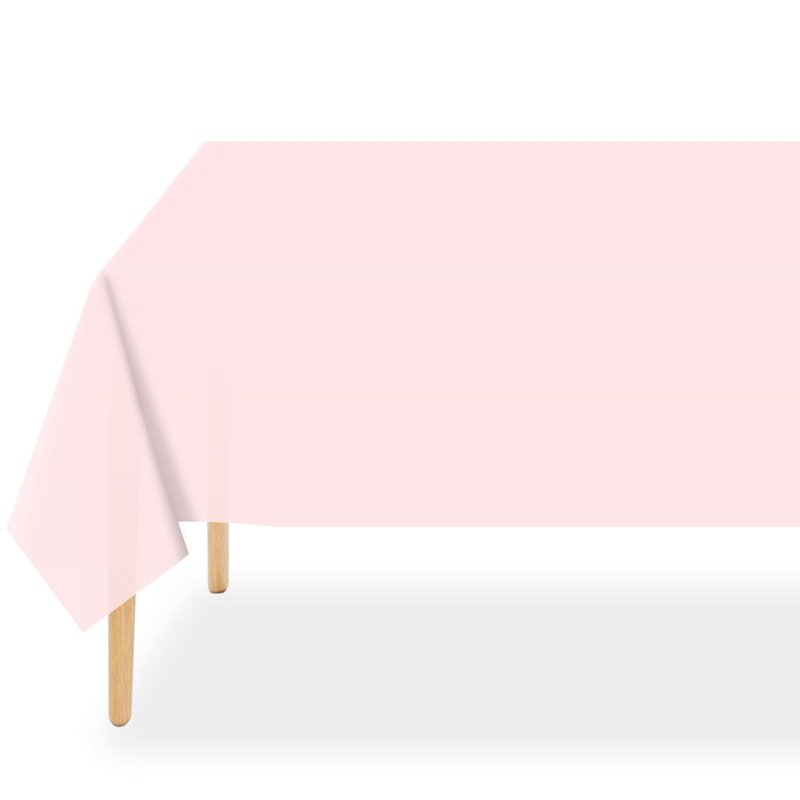 QIKSION Pink Plastic Table Cloth Disposable 3 Pack, 54 x 108 Inch Tablecloths for Valentines, Easter, Mothers Day Decorations, Baby Shower Birthday Party, Rectangle Table Cover