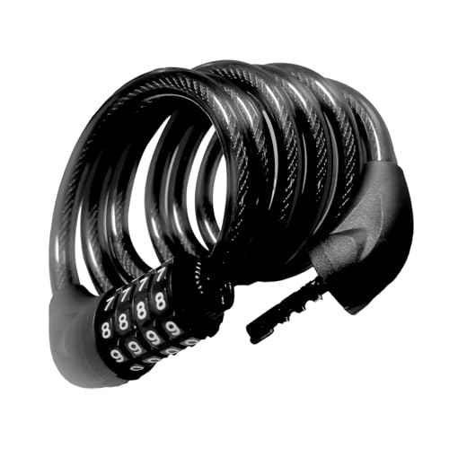Bicycle Cable Lock, 4-Digit Combination, 6-Foot Long, Resettable Anti-Theft Bicycle Lock,Accessories for Mountain Bike, Road Bike, Electric Bicycle, Scooter£¨Black£©
